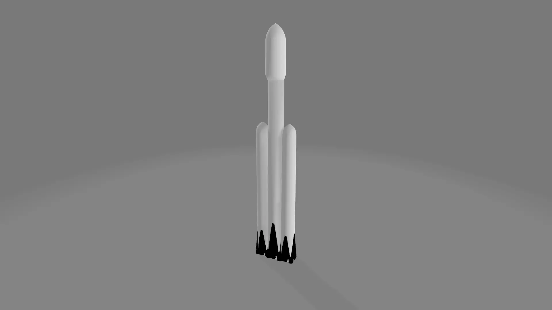 Falcon Heavy Space-X inspired Low-poly 3D model_0
