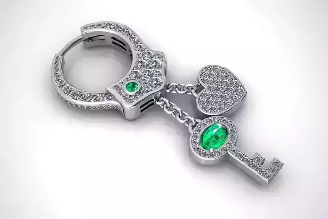 Earring Handcuff with charms