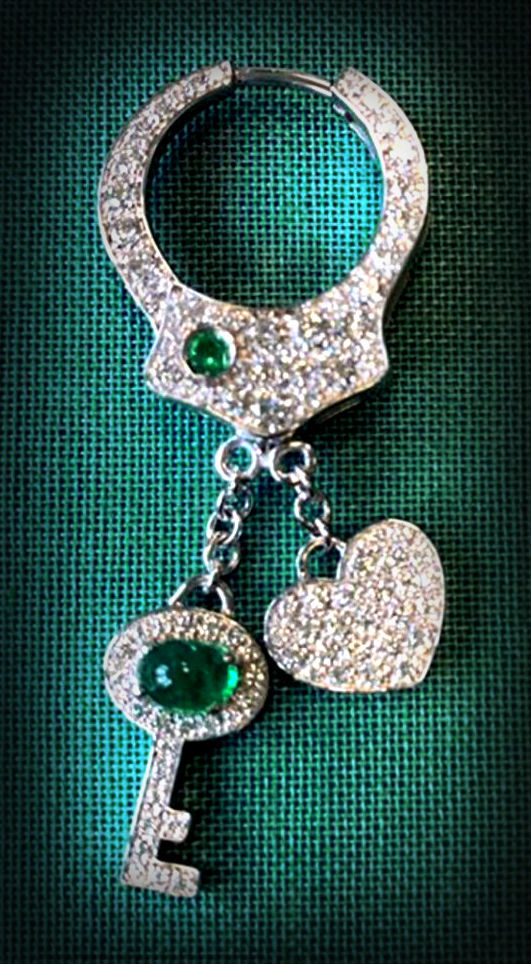 Earring Handcuff with charms 3D print model_6