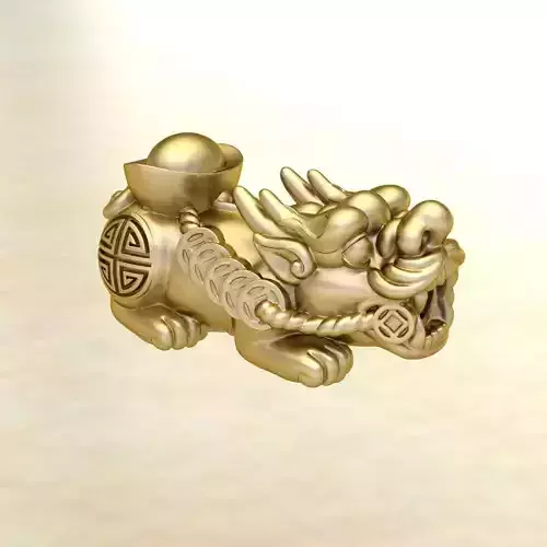 CHARM 3D PRINT golden dragon figurine 3D print model