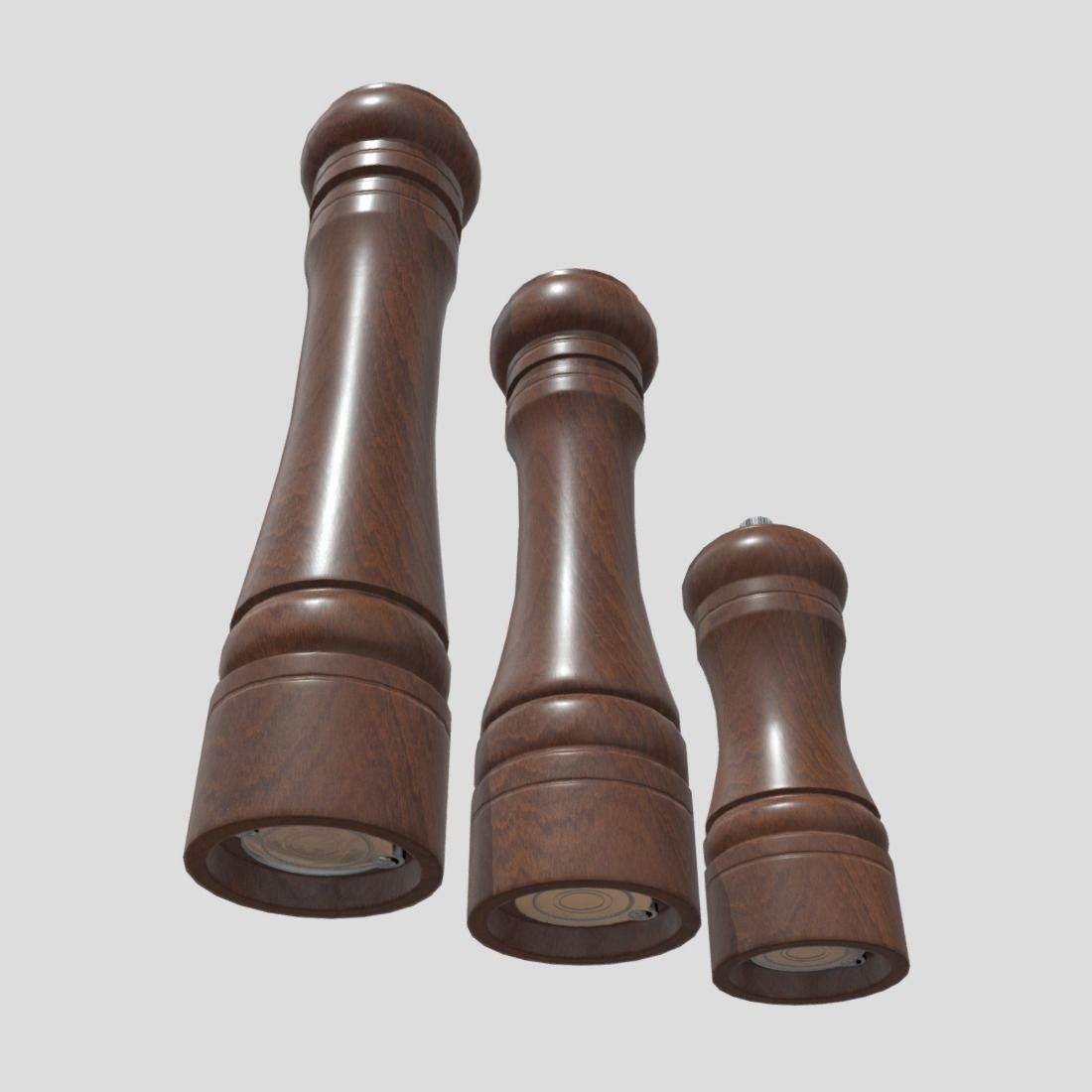 Pepper Mill Pack Low-poly 3D model_11