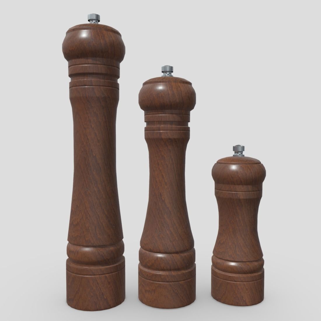Pepper Mill Pack Low-poly 3D model_3