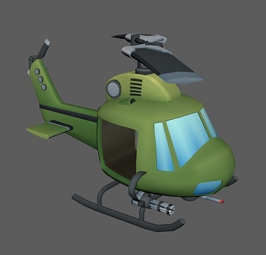 Low Poly Chopper helicopter Low-poly 3D model