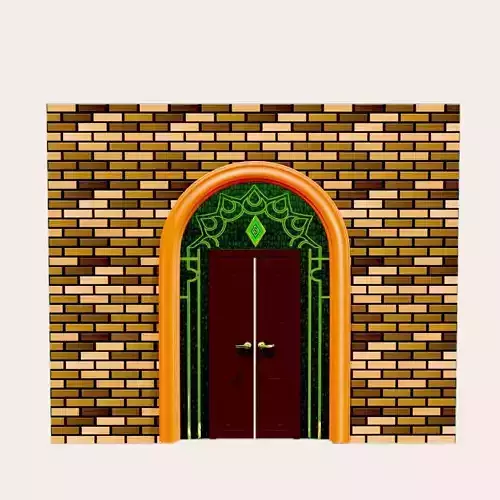 Fancy Colorfull Modern Door with Glass and Wire 3D model