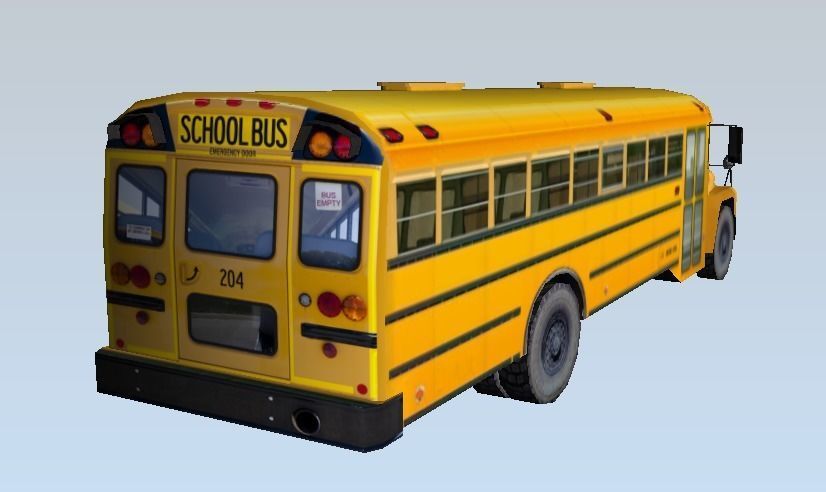 Yellow School Bus Low-poly 3D model Low-poly 3D model_4