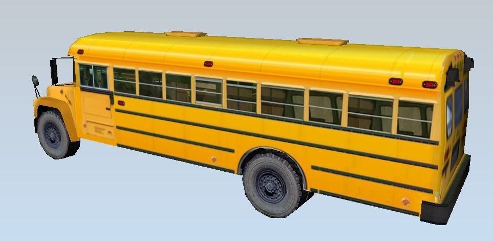 Yellow School Bus Low-poly 3D model Low-poly 3D model_3