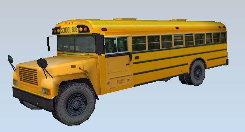 Yellow School Bus Low-poly 3D model Low-poly 3D model_2