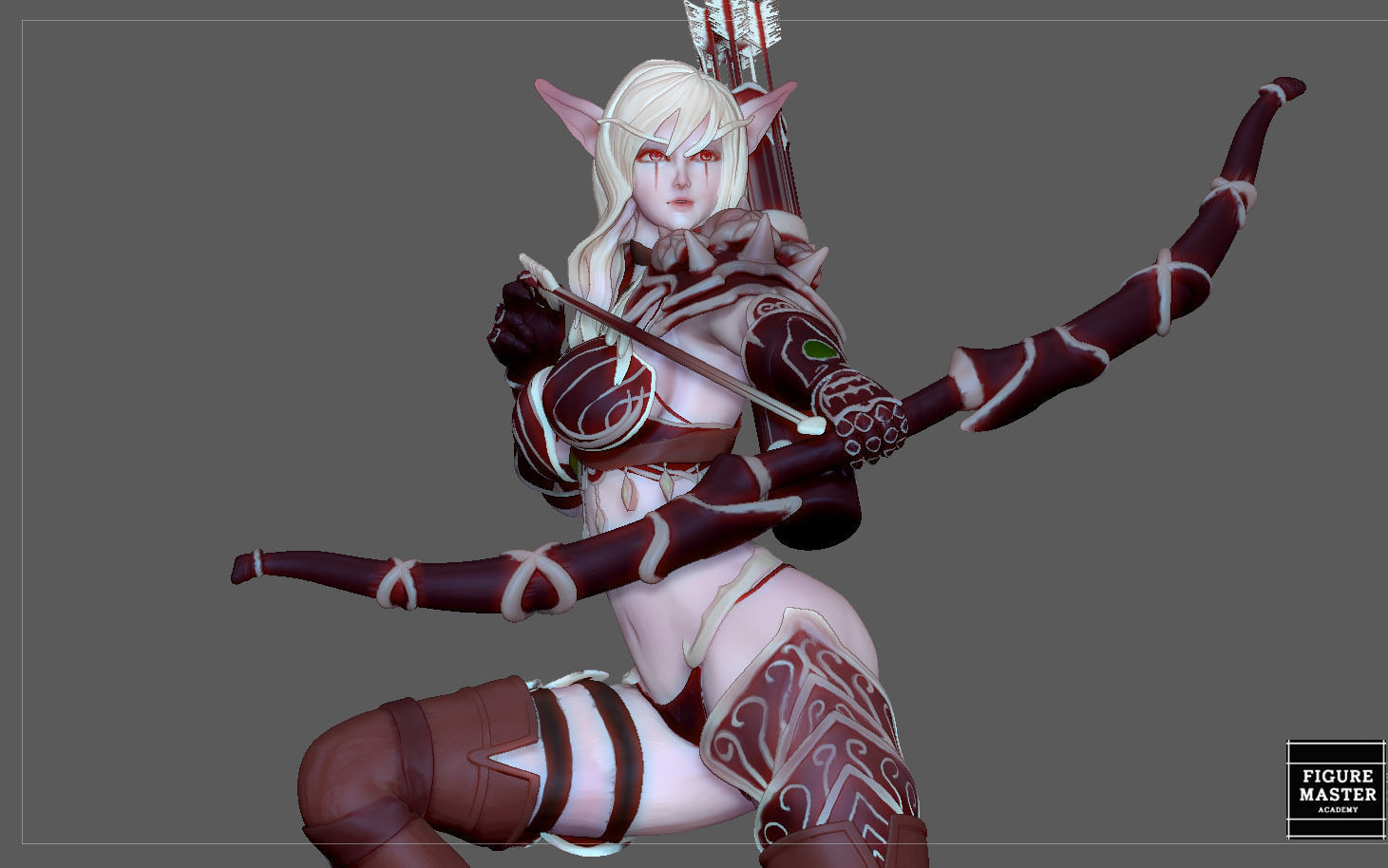 SYLVANAS WINDRUNNER warcraft wow female dark elf girl archer 3D print model_13