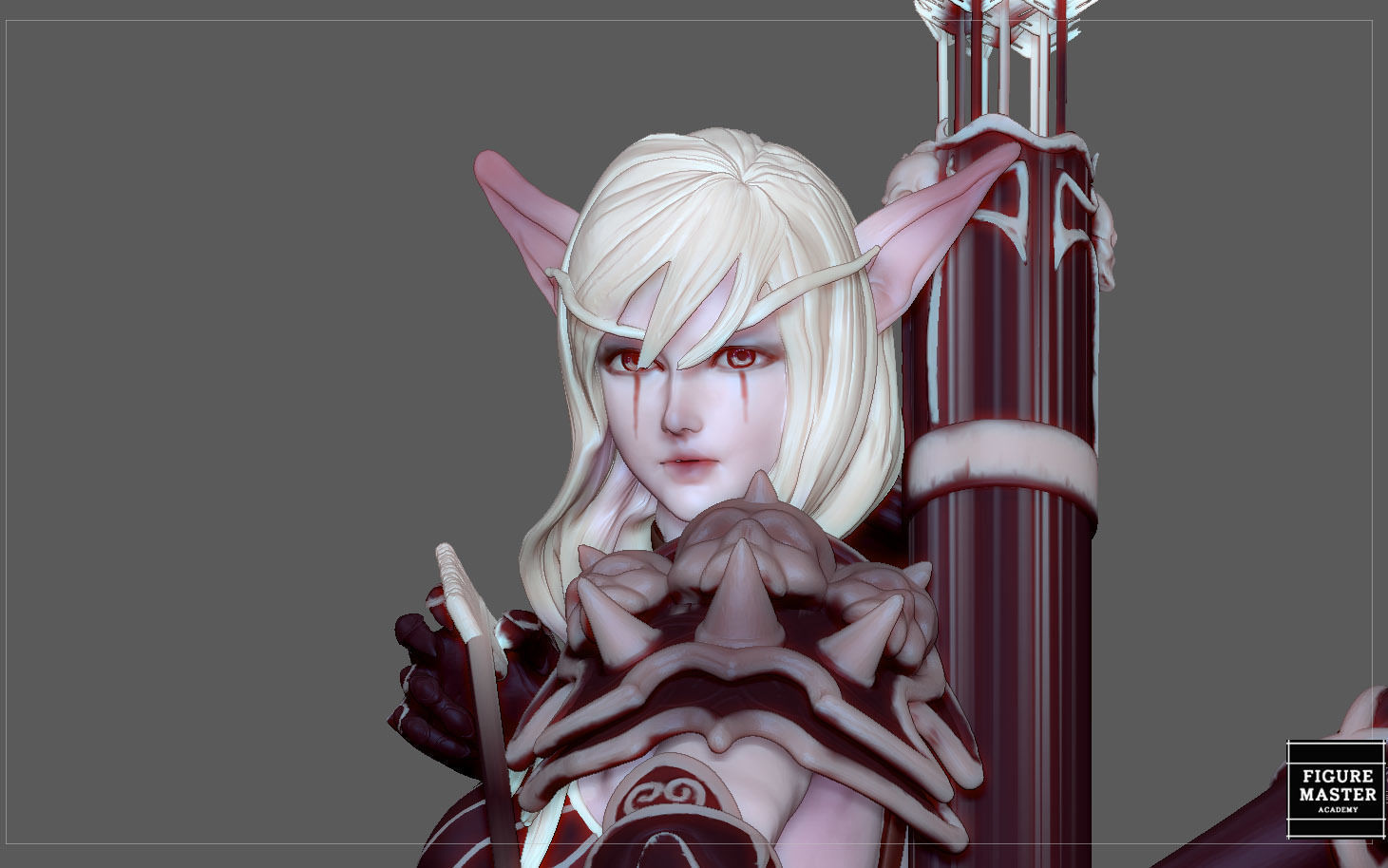 SYLVANAS WINDRUNNER warcraft wow female dark elf girl archer 3D print model_8