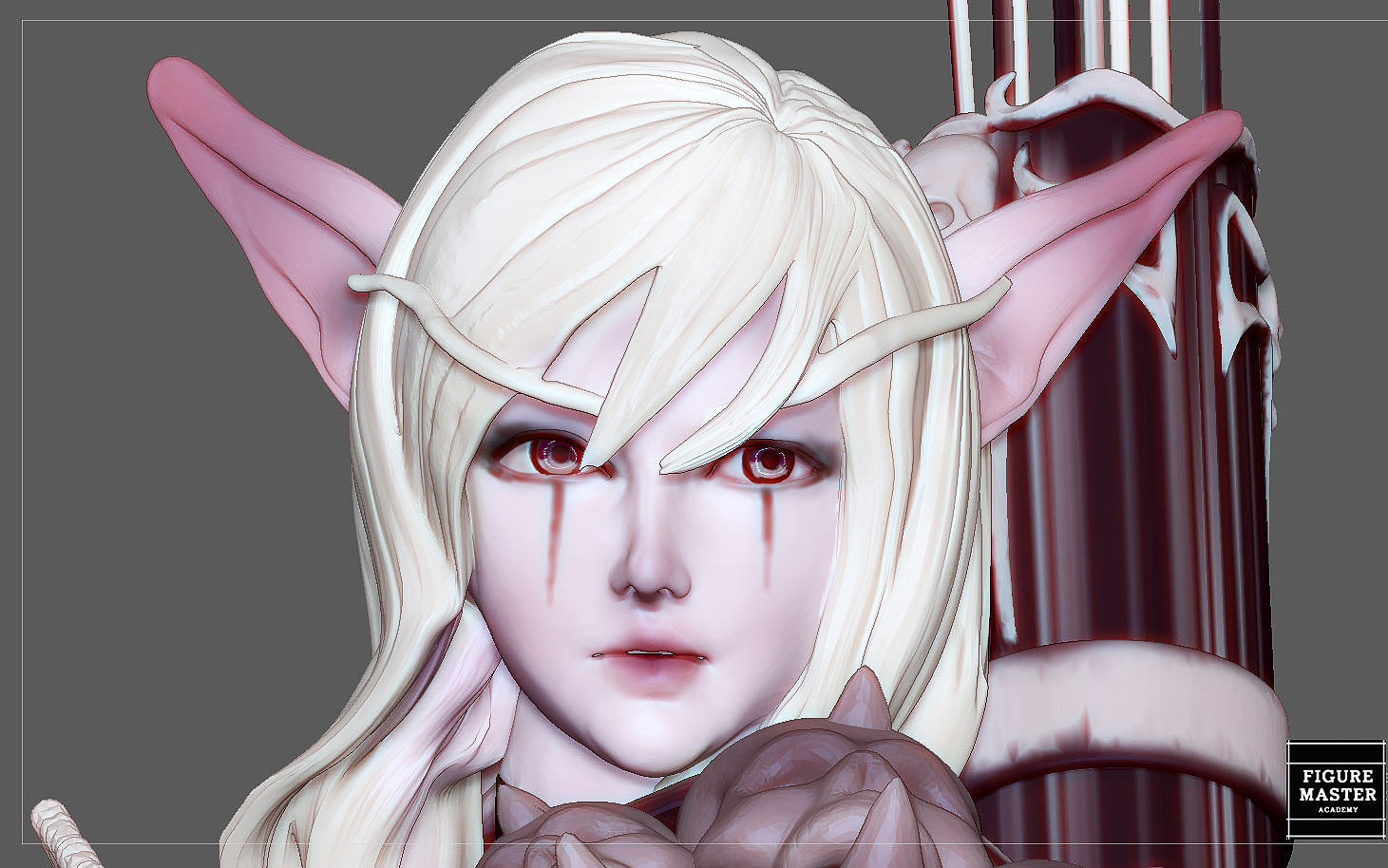 SYLVANAS WINDRUNNER warcraft wow female dark elf girl archer 3D print model_9