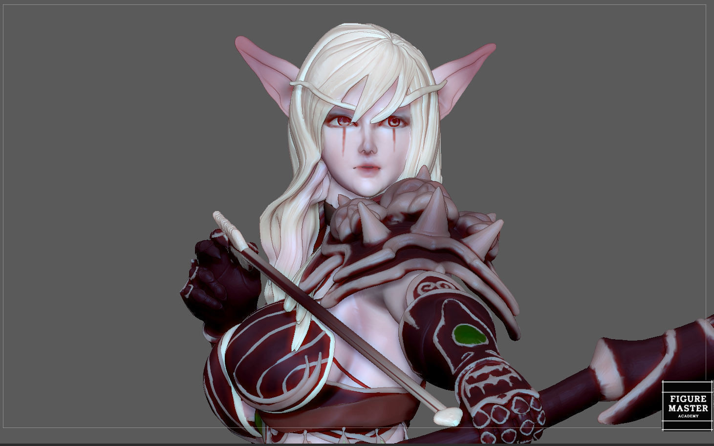SYLVANAS WINDRUNNER warcraft wow female dark elf girl archer 3D print model_7