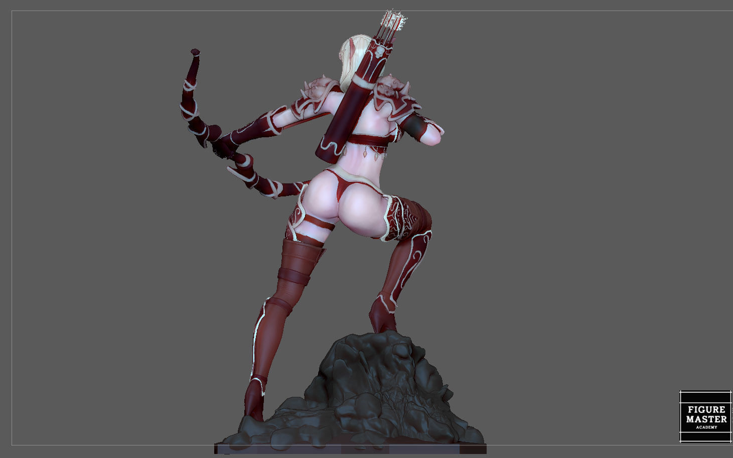 SYLVANAS WINDRUNNER warcraft wow female dark elf girl archer 3D print model_15