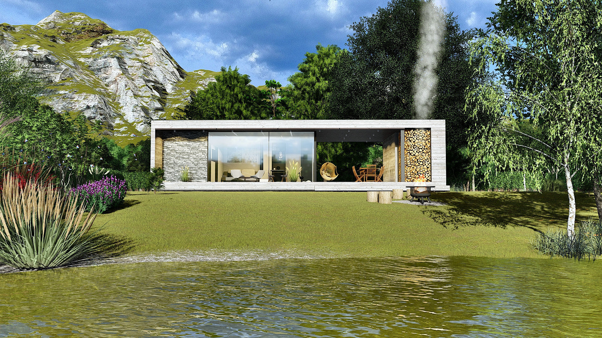 EMA 54 vacation house residential house tiny house Low-poly 3D model_18