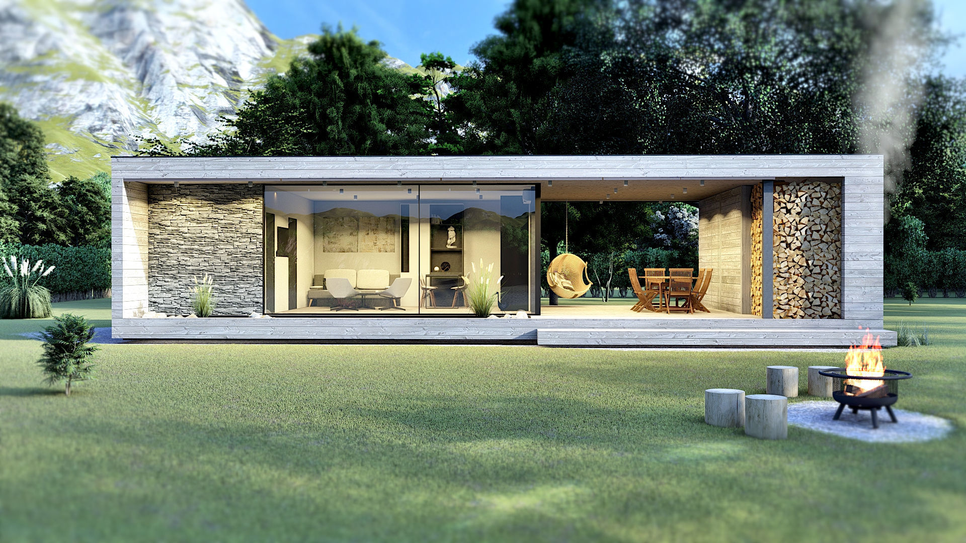 EMA 54 vacation house residential house tiny house Low-poly 3D model_15