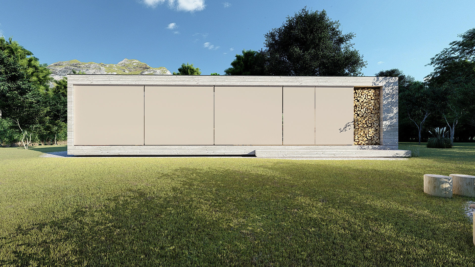 EMA 54 vacation house residential house tiny house Low-poly 3D model_17