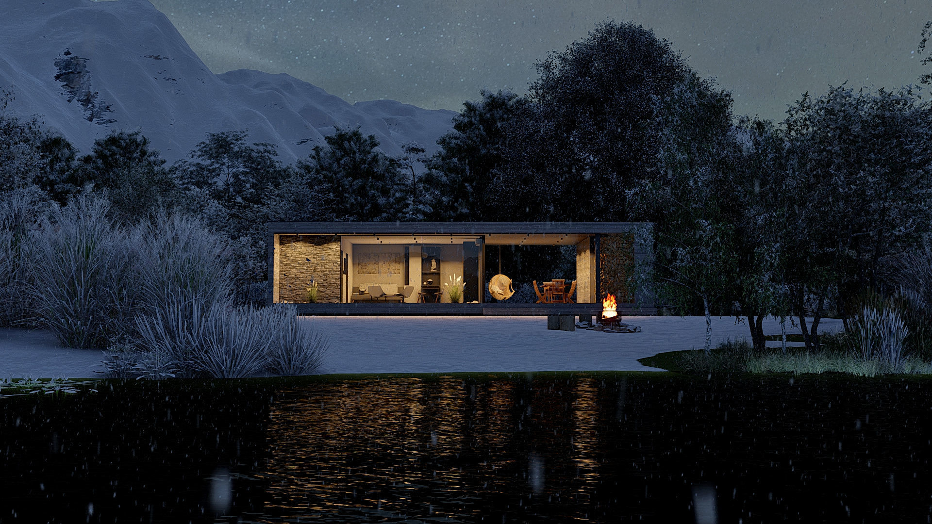 EMA 54 vacation house residential house tiny house Low-poly 3D model_7