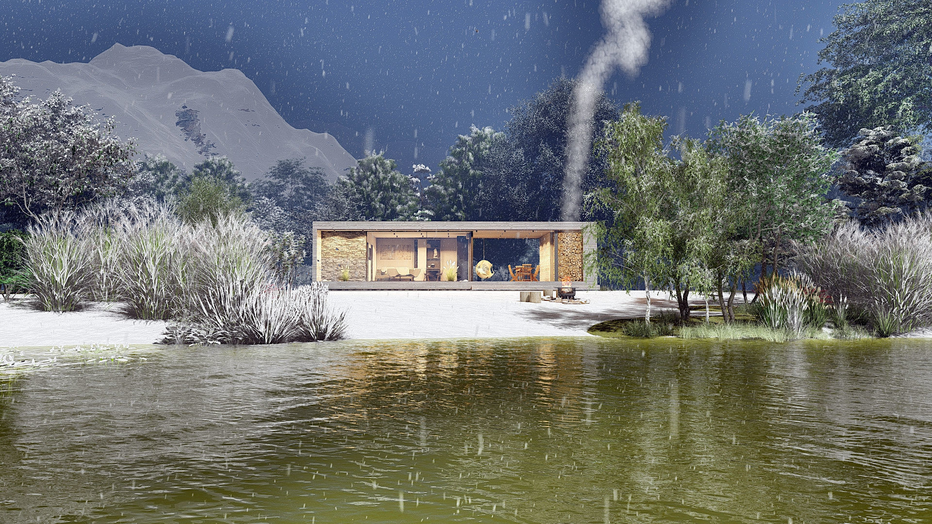 EMA 54 vacation house residential house tiny house Low-poly 3D model_9