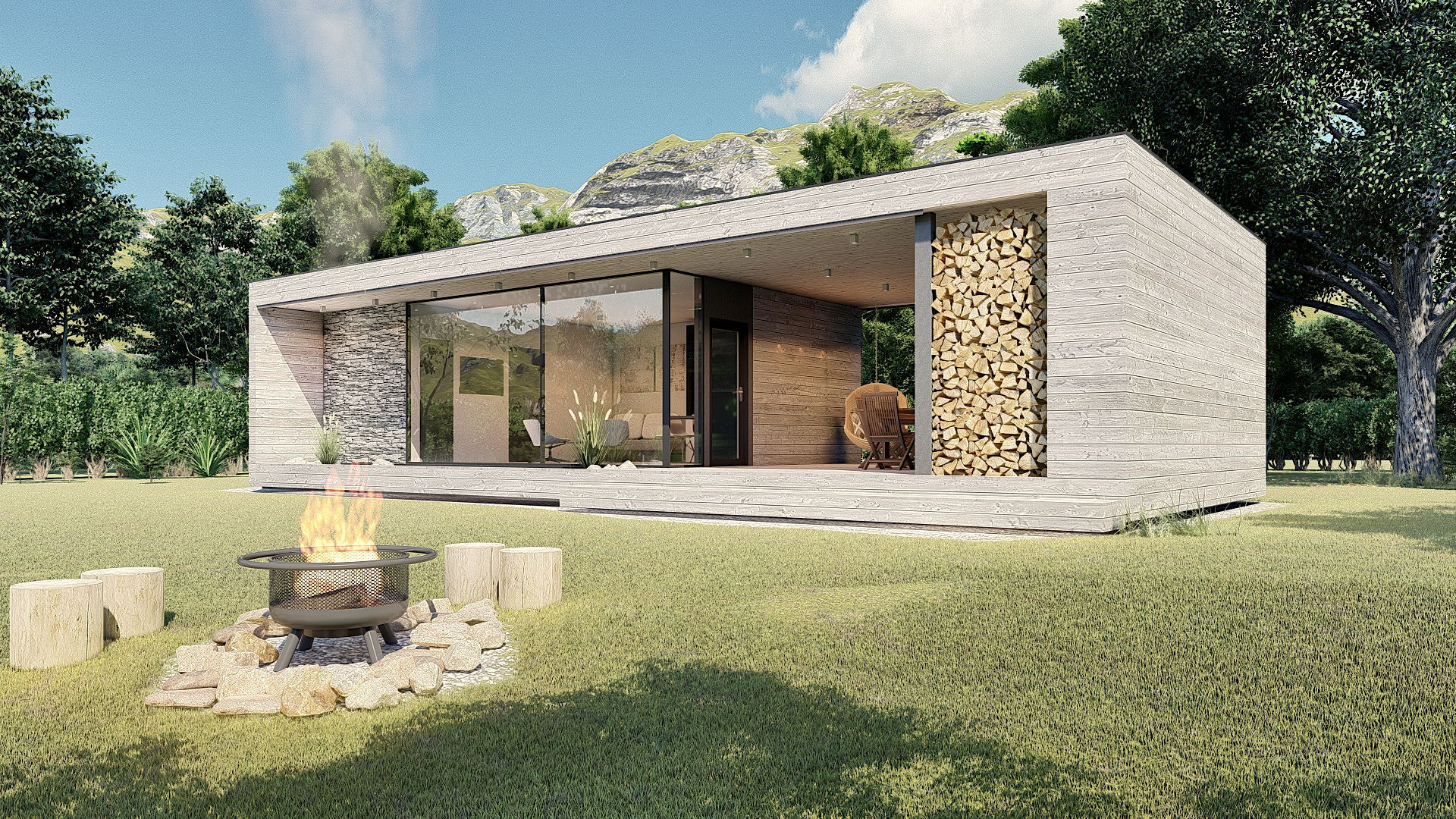 EMA 54 vacation house residential house tiny house Low-poly 3D model_2