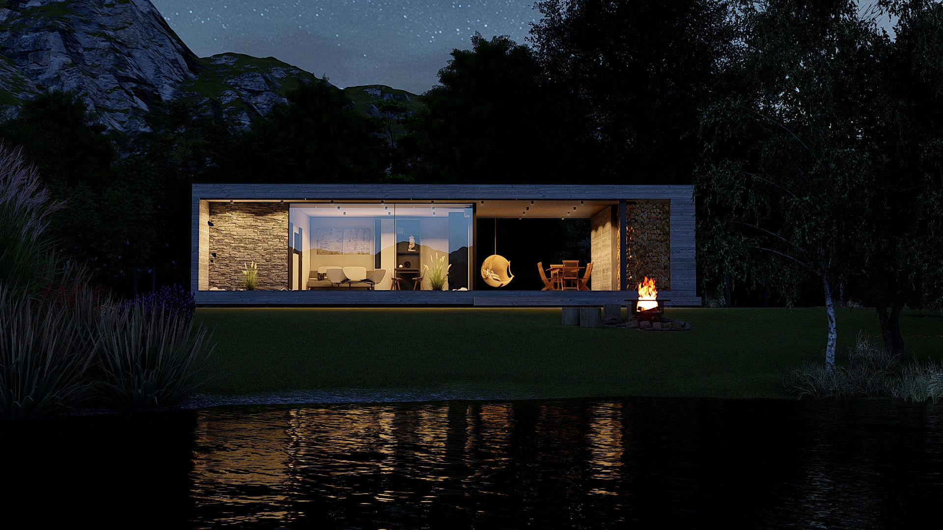 EMA 54 vacation house residential house tiny house Low-poly 3D model_10