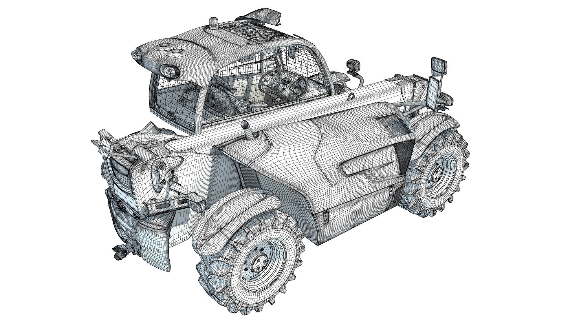 Telescopic Terrain Telehandler 3D model_16