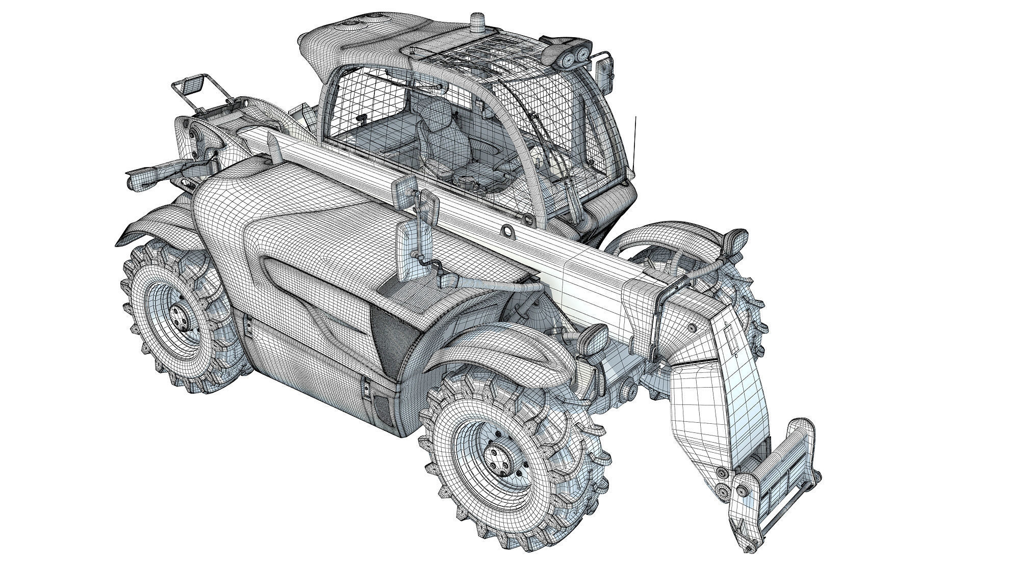 Telescopic Terrain Telehandler 3D model_17
