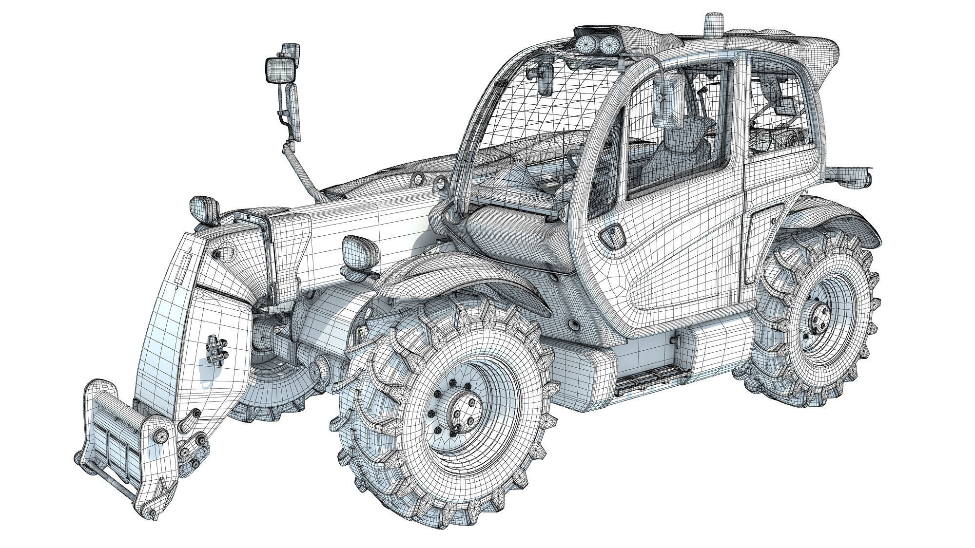 Telescopic Terrain Telehandler 3D model_14