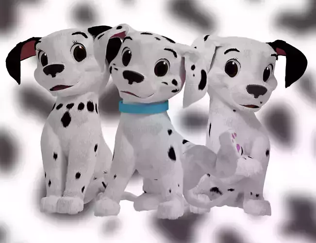 Jewel and Fidget Dalmatian Models  Free 3D model