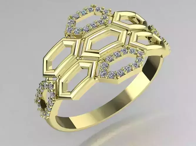 stylish ring honeycomb