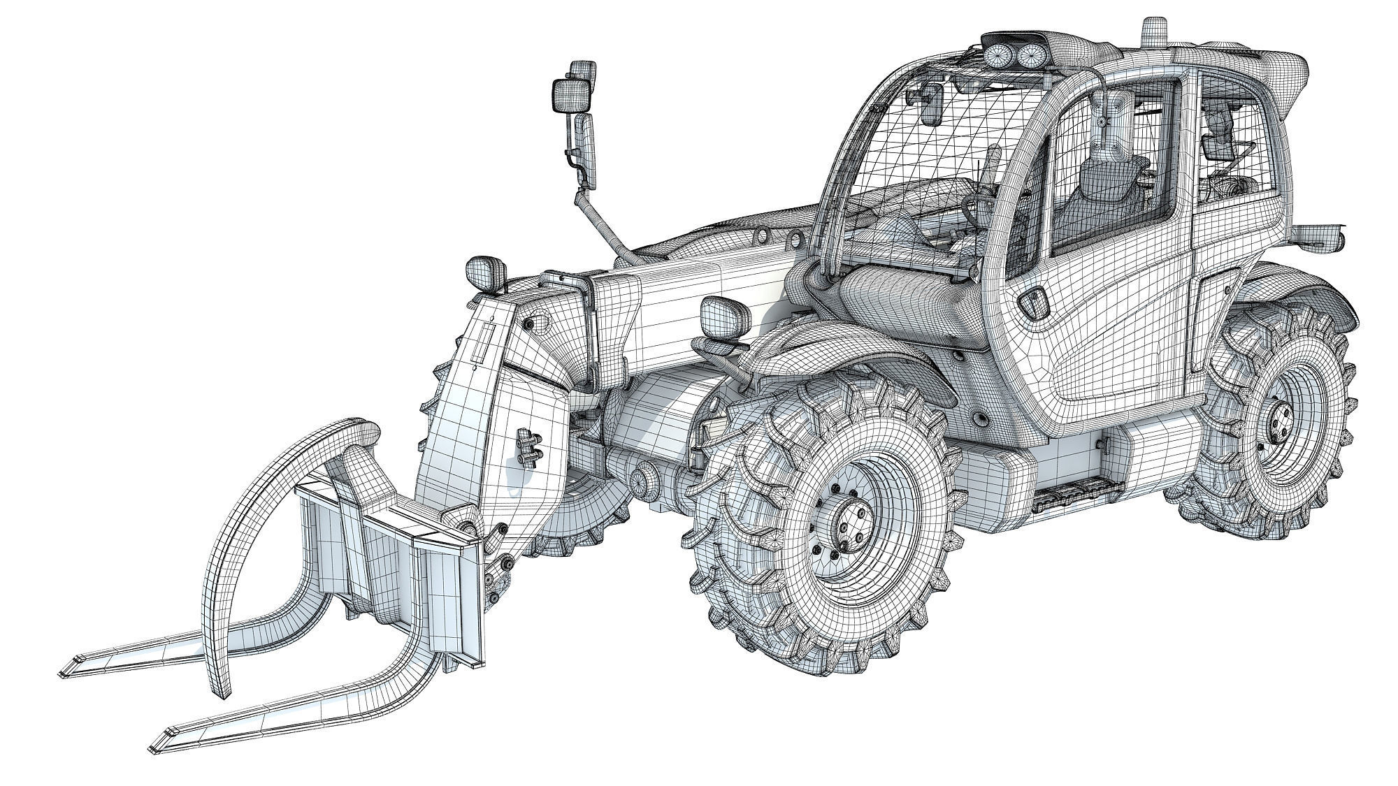 Telehandler tractor 3D model_14