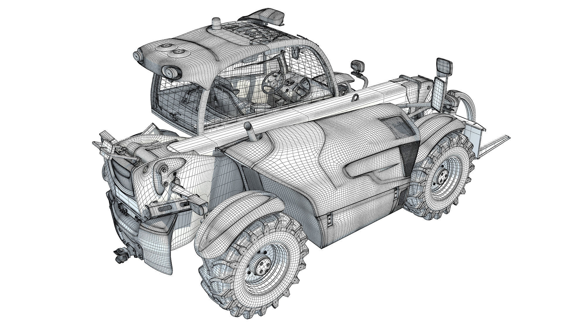 Telehandler tractor 3D model_16