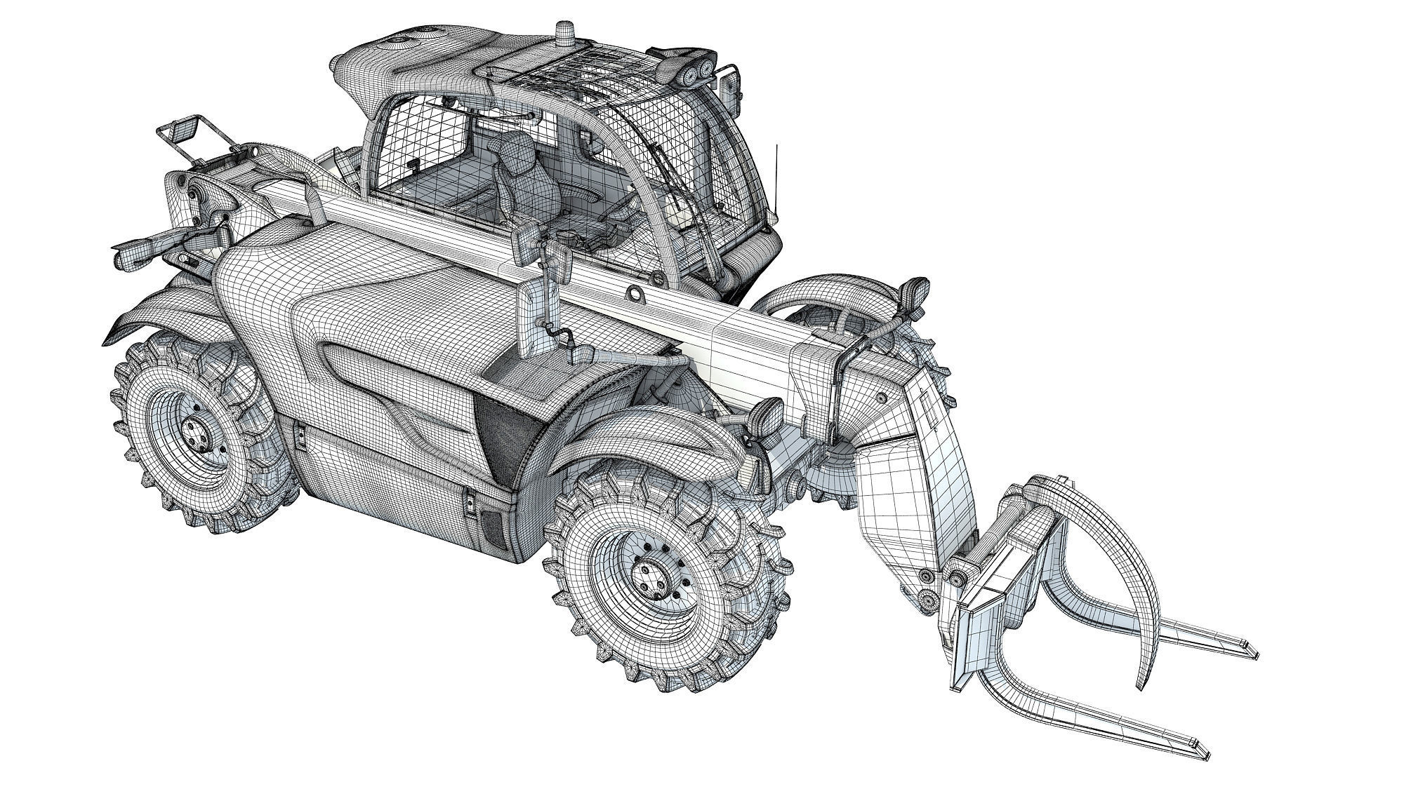 Telehandler tractor 3D model_17