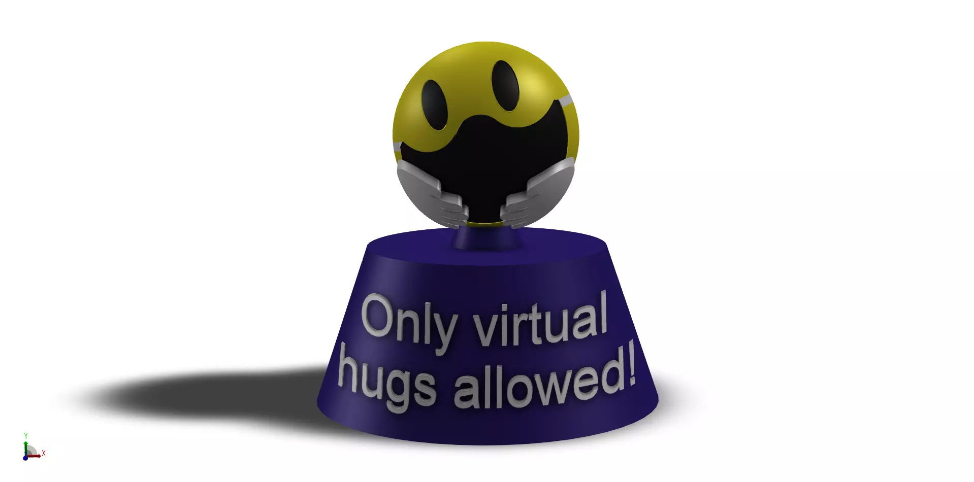 Only Virtual Hugs Allowed Figurine 3D print model