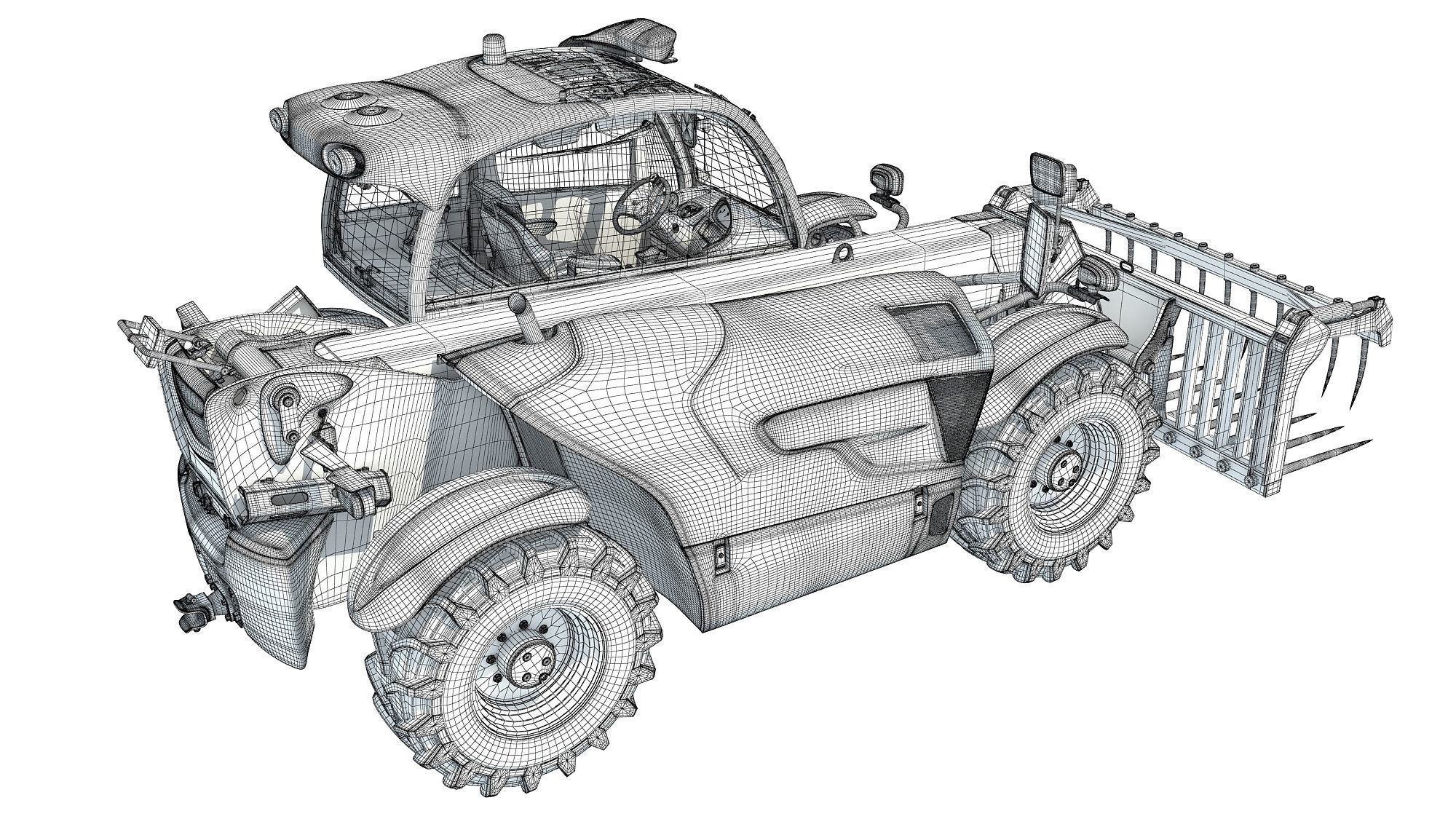 3D Manitou Telehandler 3D model_16