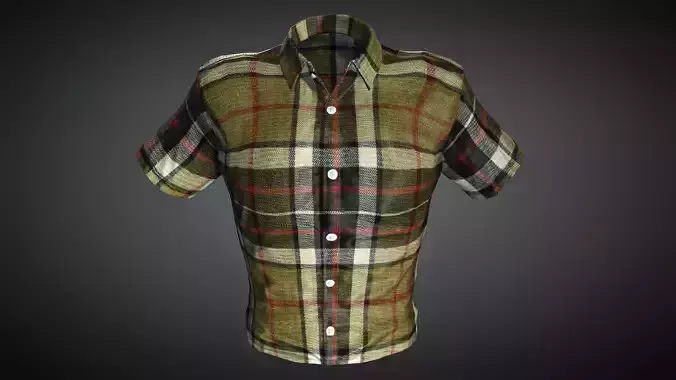 Check Short Sleeve Shirt Open Collar