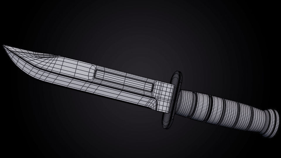 Military Hunting Knife - 3D Model Low-poly 3D model_7