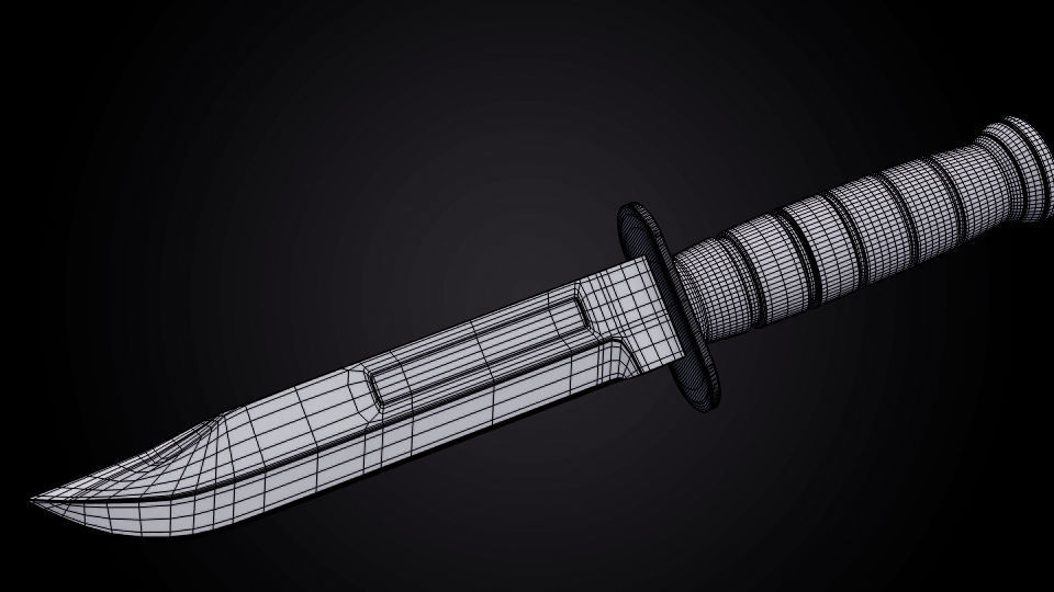 Military Hunting Knife - 3D Model Low-poly 3D model_8