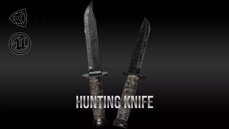 Military Hunting Knife - 3D Model Low-poly 3D model_0