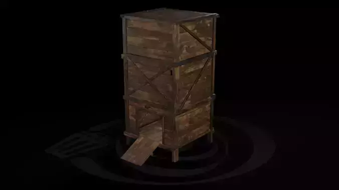 AAA Wooden Enterable Medieval Primal Watchtower 01 R Low-poly 3D model