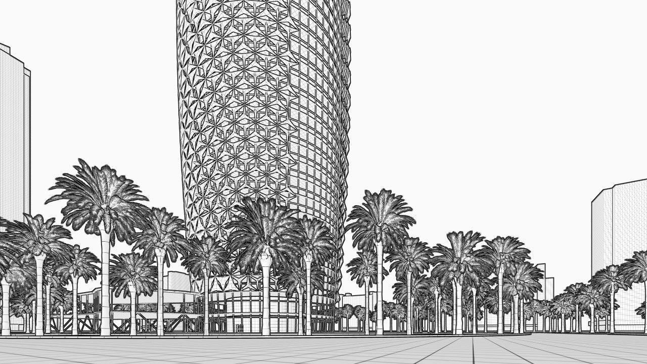Parametric Tower Facade  3D model_28