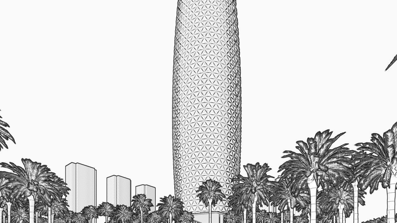 Parametric Tower Facade  3D model_29