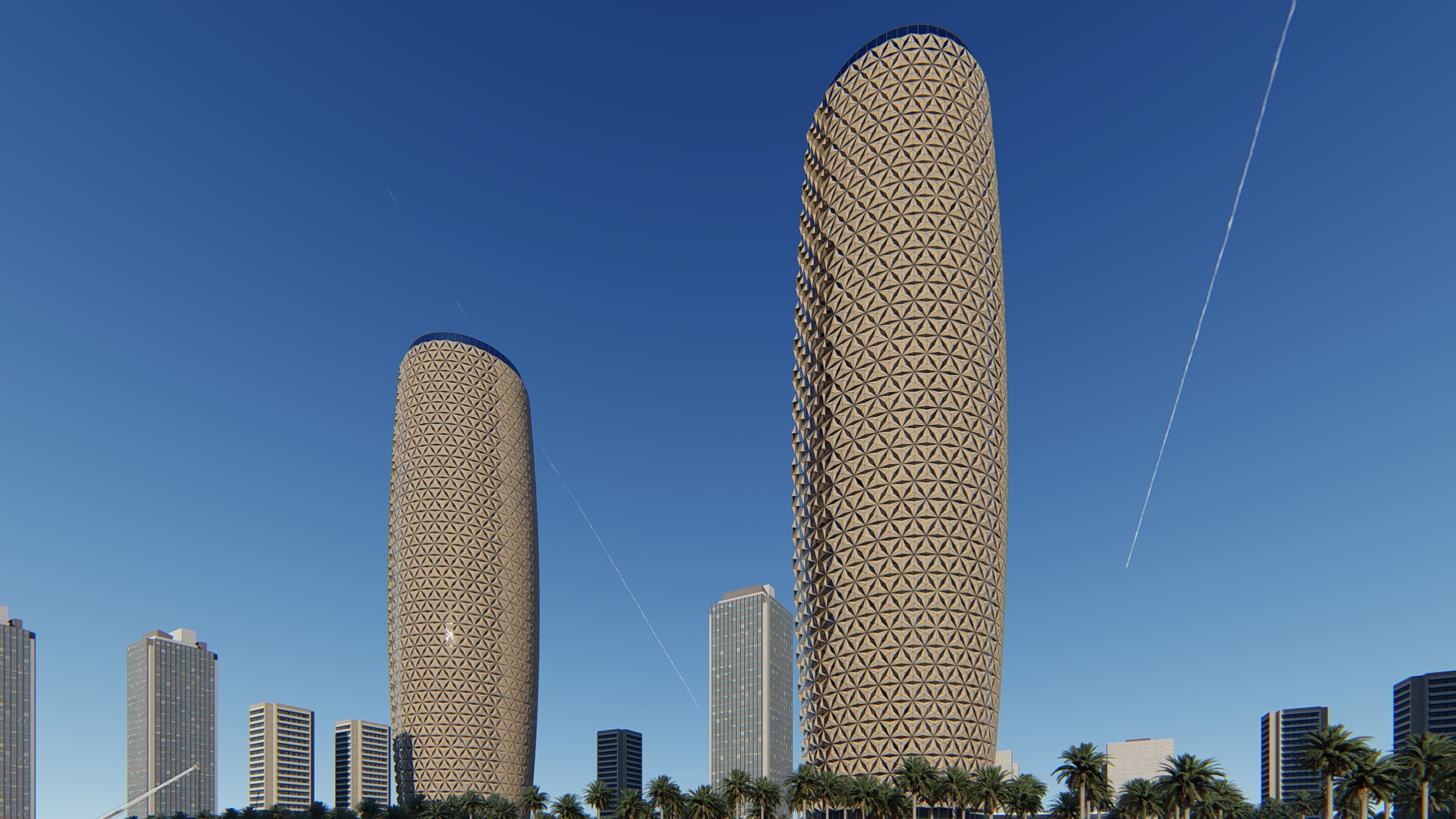 Parametric Tower Facade  3D model_23