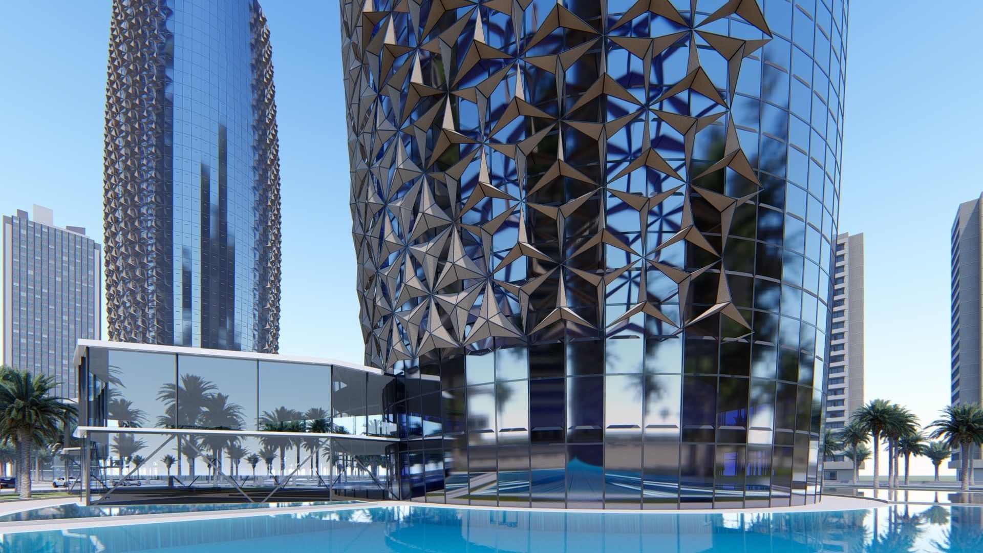 Parametric Tower Facade  3D model_4