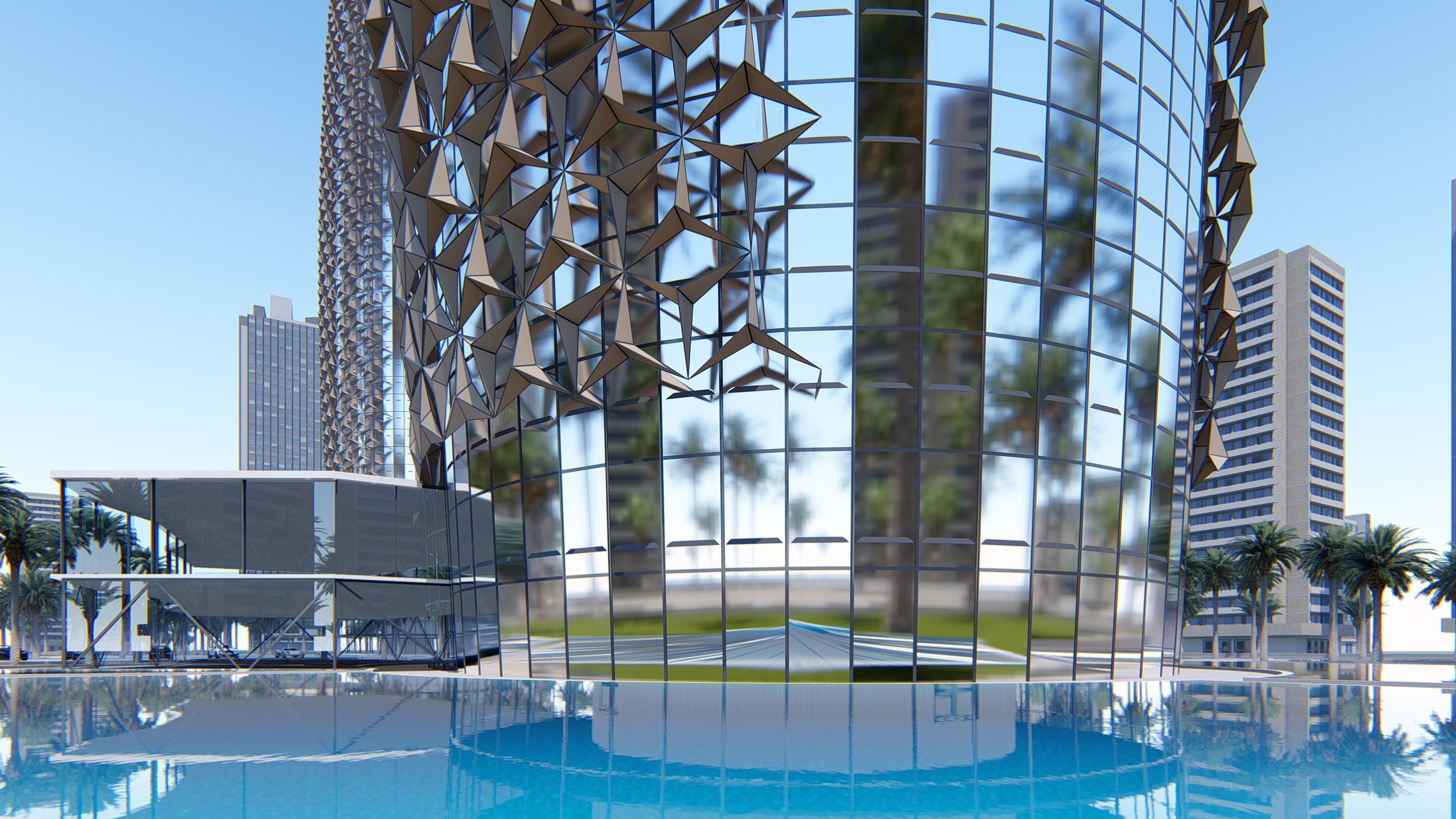 Parametric Tower Facade  3D model_22