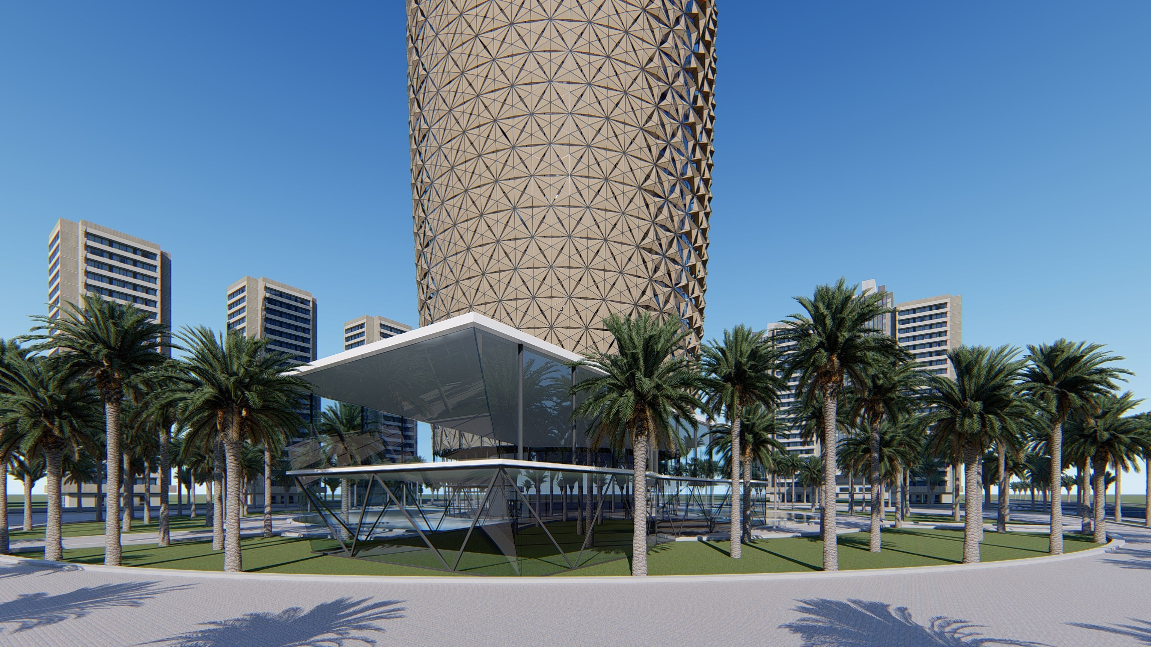 Parametric Tower Facade  3D model_7