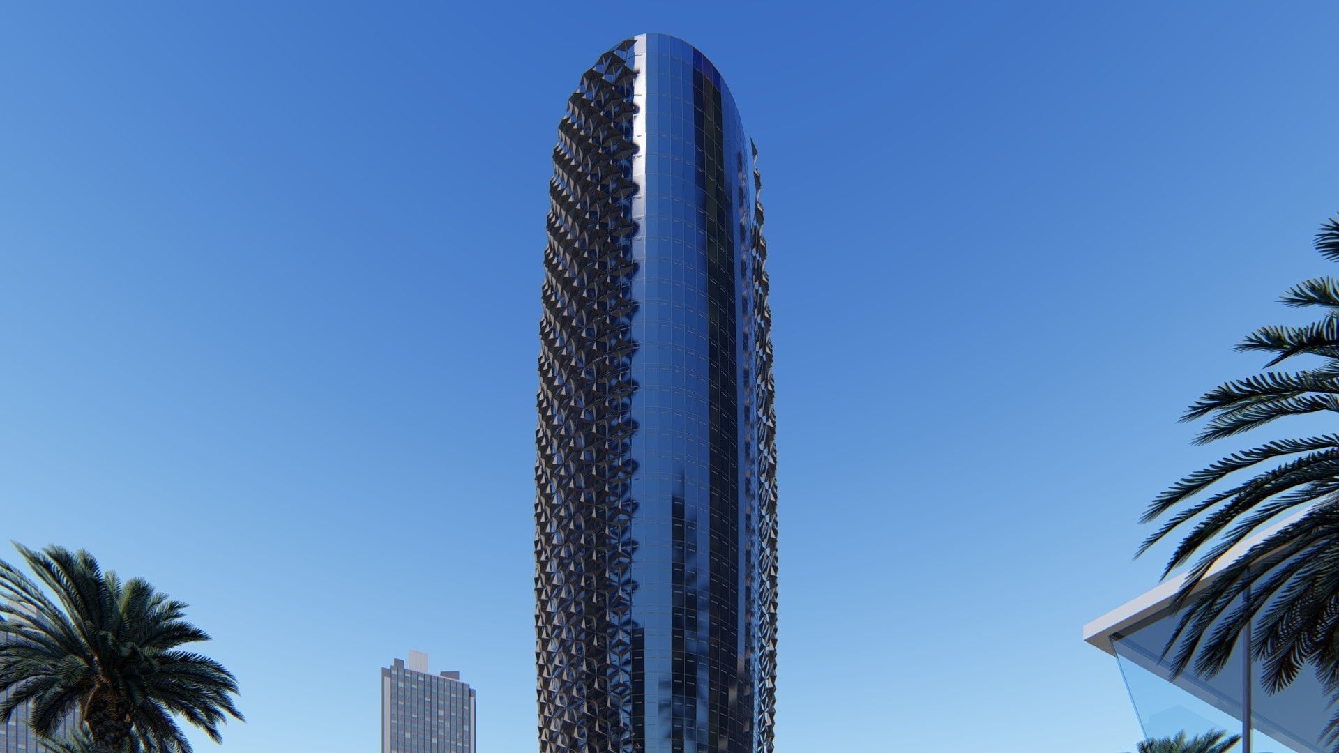 Parametric Tower Facade  3D model_14
