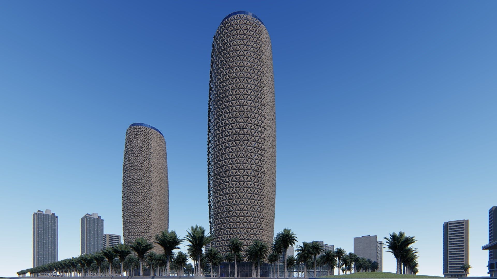 Parametric Tower Facade  3D model_6