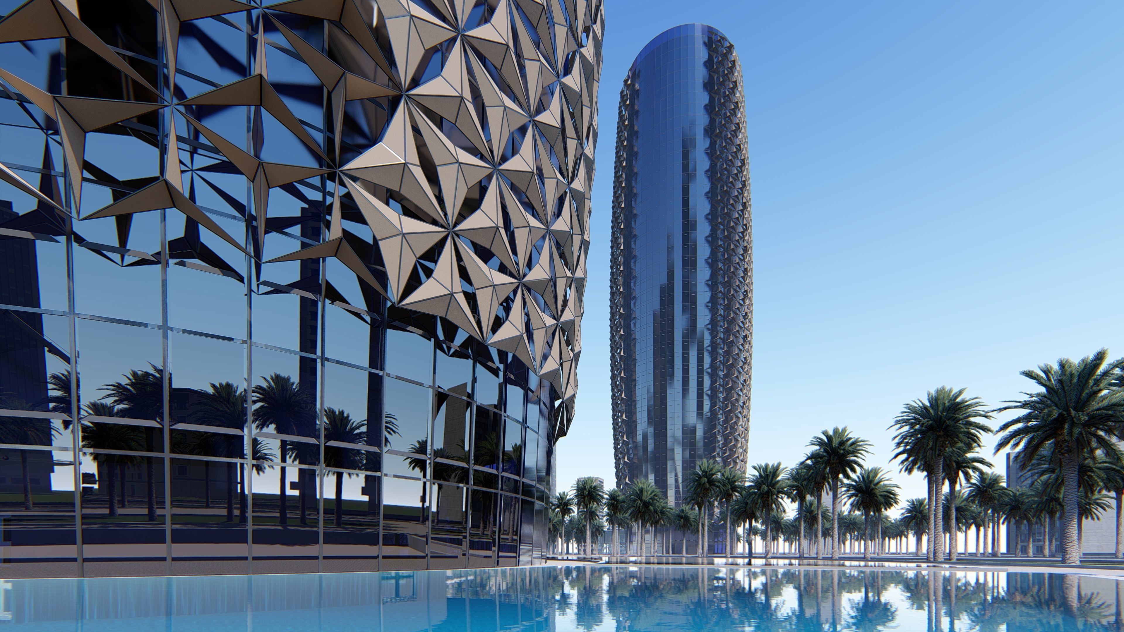 Parametric Tower Facade  3D model_12