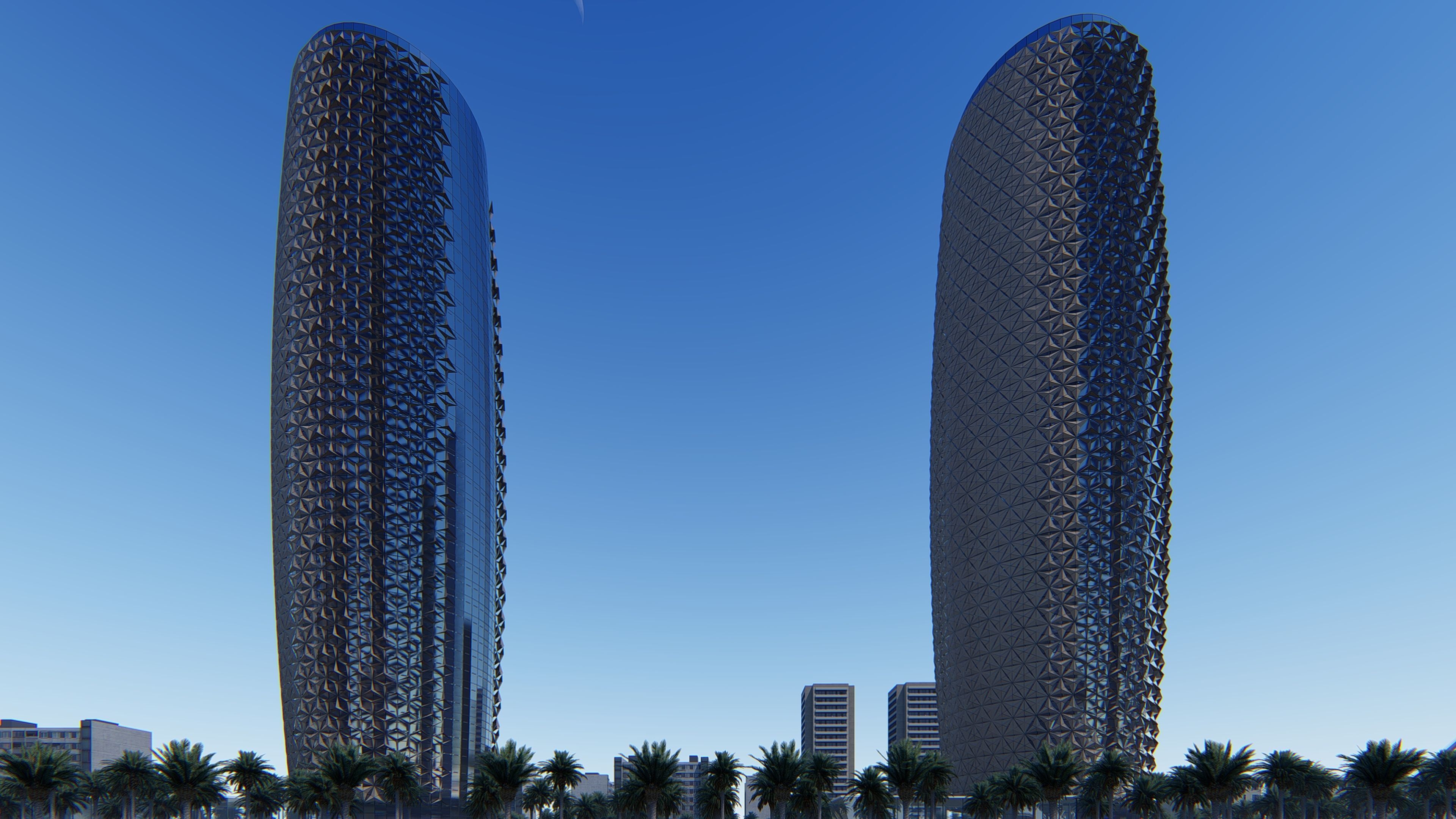 Parametric Tower Facade  3D model_10