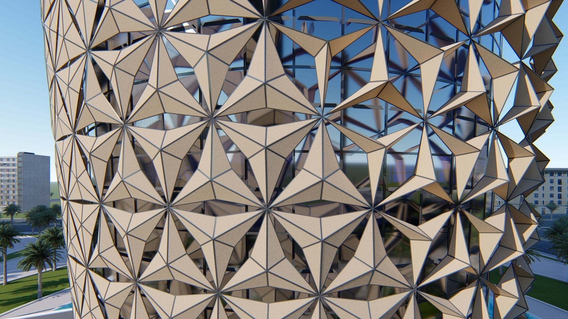 Parametric Tower Facade  3D model_3