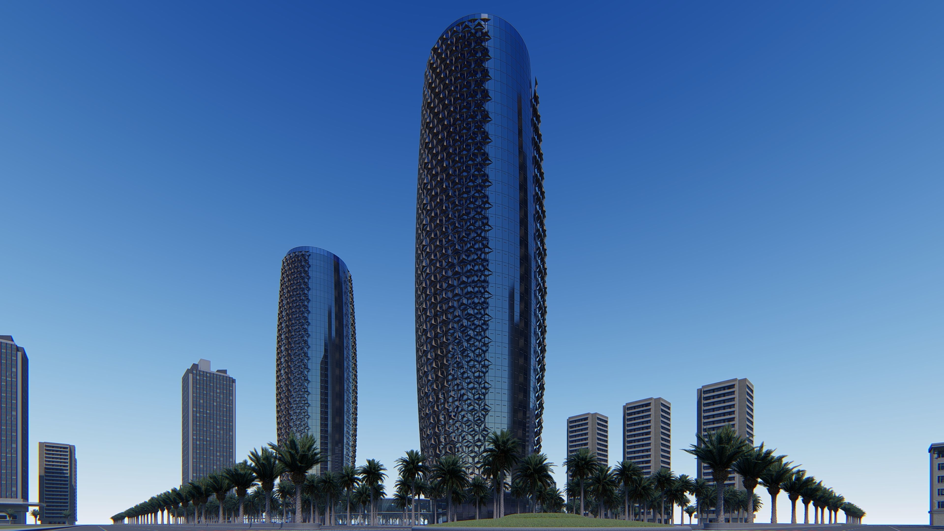 Parametric Tower Facade  3D model_11